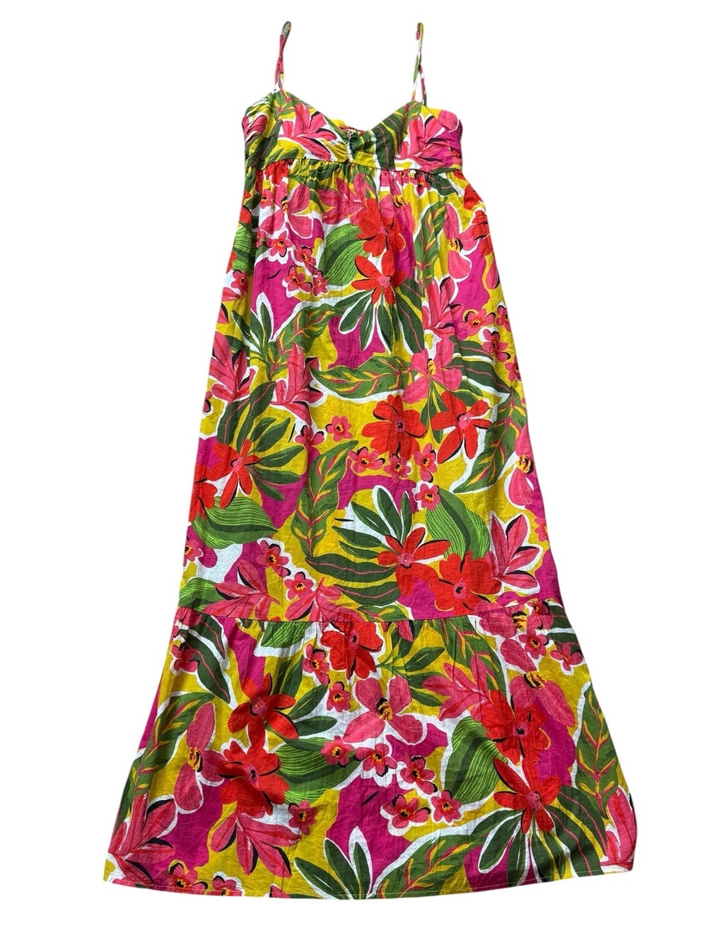 Velvet Graham Spencer Tropical Floral Maxi Dress Hawaiian Cottagecore Sundress